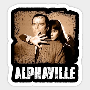 Nostalgic Noir Alphavilles Movie-Inspired Sci-Fi Iconic Fashion Graphic Tee Sticker